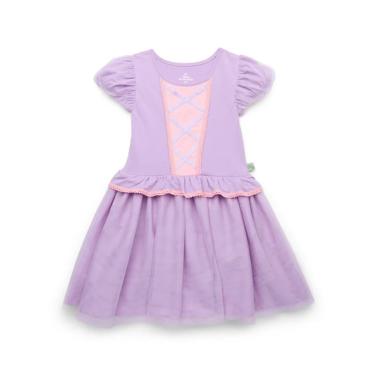 Disney Princess Girls Tangled Rapunzel Cosplay Dress with Puff Sleeves, Sizes 4-12 | Walmart (US)