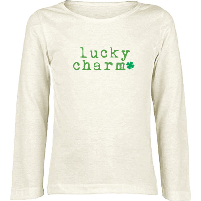 Tenth and Pine | Lucky Charm Shamrock Long Sleeve T-Shirt, | Organic Cotton (Green, Size 12M) | Mais | Maisonette