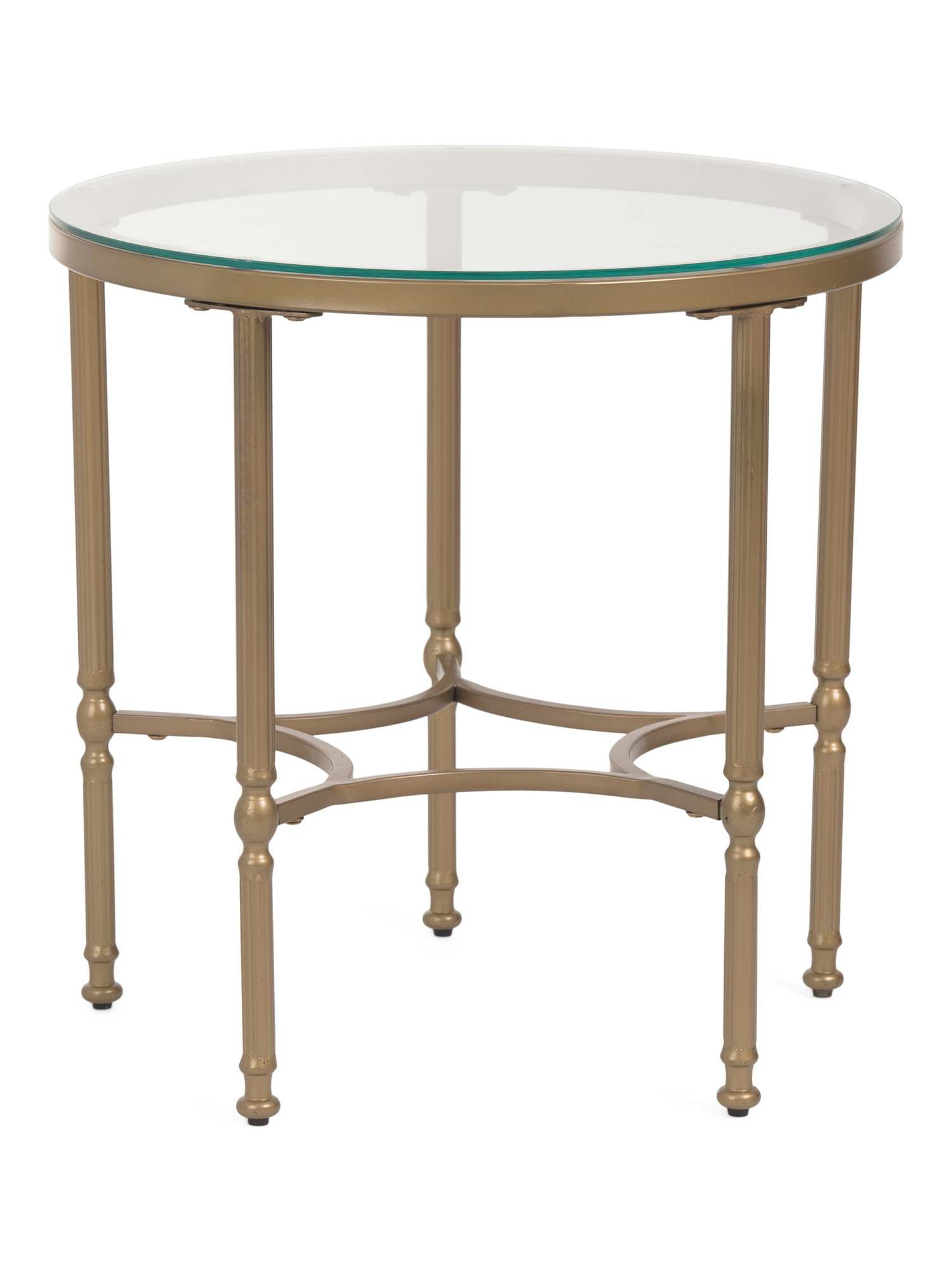 24x24 Bonnifait Iron Glass Round Side Table | TJ Maxx
