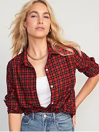 Plaid Flannel Classic Shirt for Women | Old Navy (US)