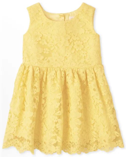 Toddler Girls Lace Fit And Flare Dress - sun valley | The Children's Place
