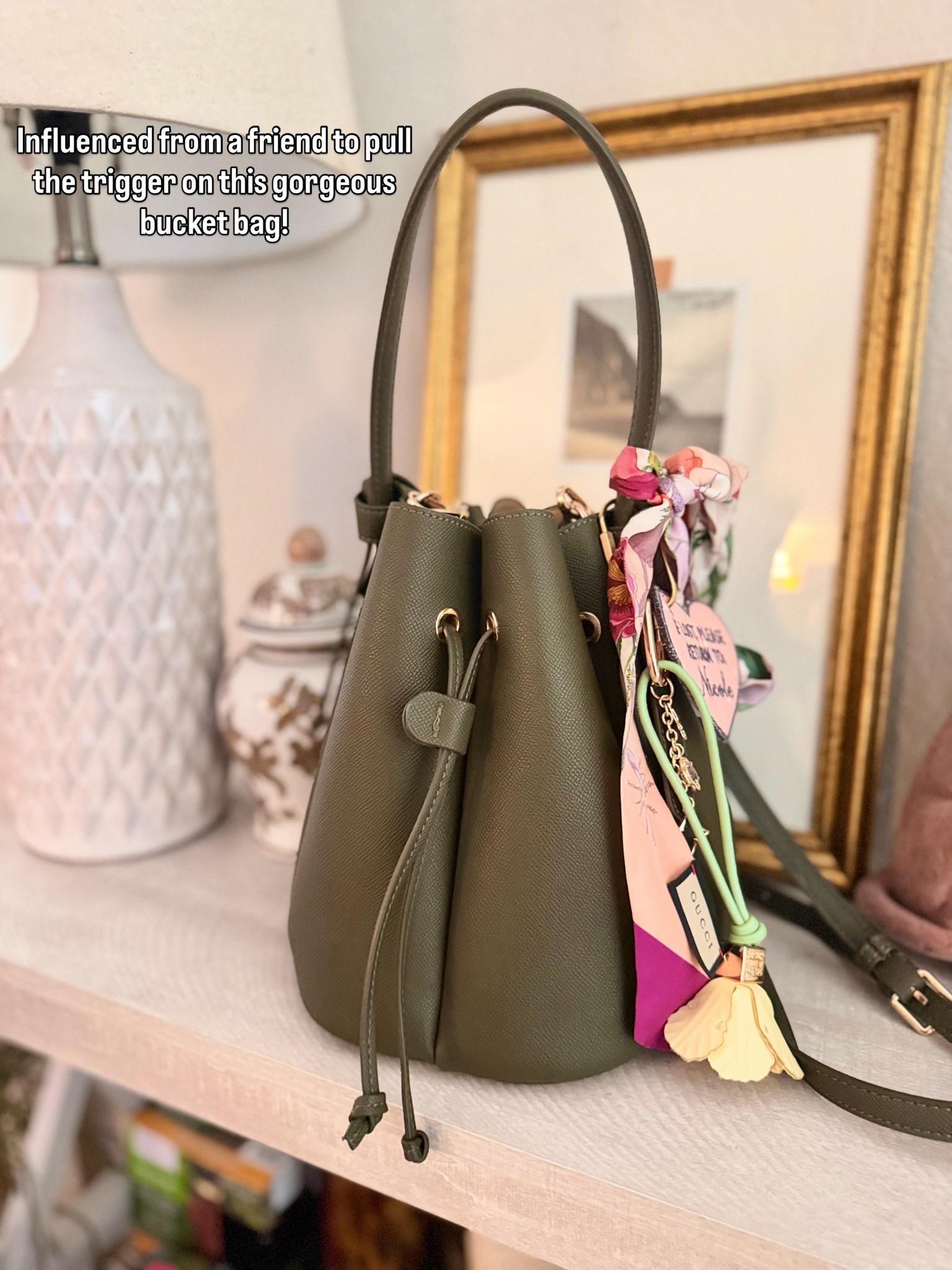 Fun Fall bucket bag from @Anthropologie - I added a silk scarf and a fun bag charm.

#LTKgrwm #LTKWorkwear
