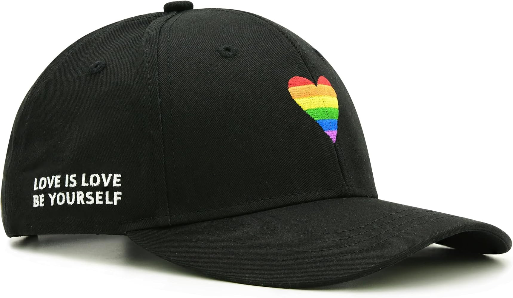 LGBT Pride Baseball Hat, Embroidered Rainbow Heart Hat, Adjustable Gay Lesbian Love Cap for Men W... | Amazon (US)