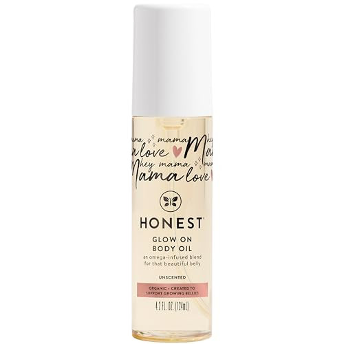 The Honest Company Honest Mama Glow On Body + Belly Oil | Organic, Plant-Based, Hypoallergenic, Omega-Infused | 4.2 fl oz | Amazon (US)