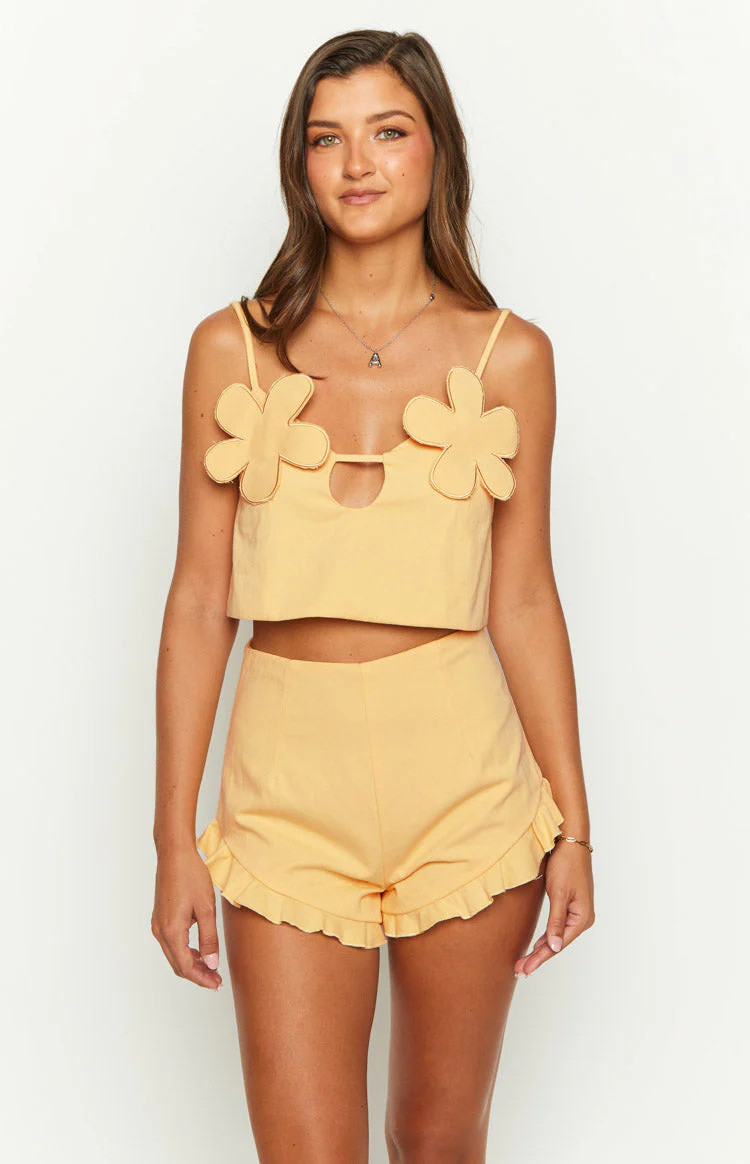 Petal Yellow Crop Top | Beginning Boutique (US)