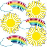 Schoolgirl Style - Hello Sunshine | Rainbows & Suns Colorful Cut-Outs | 36pcs | Amazon (US)