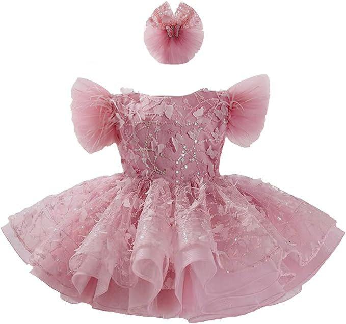 KLFFLGID Baby Girl Pageant Dress Up Flower Gir DressButterly Sequins for Toddler Girs Special Occ... | Amazon (US)
