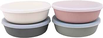 WeeSprout Bamboo Kids Bowls with Lids, Set of Four 15 oz Kid-Sized Bamboo Bowls, Bamboo Kid Bowls... | Amazon (US)