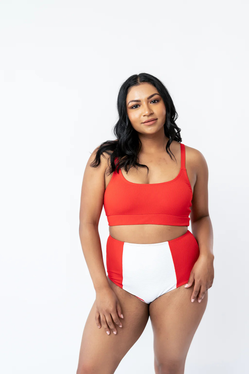 Island Colorblock Bottom | Poppy Red | Coral Reef Swim