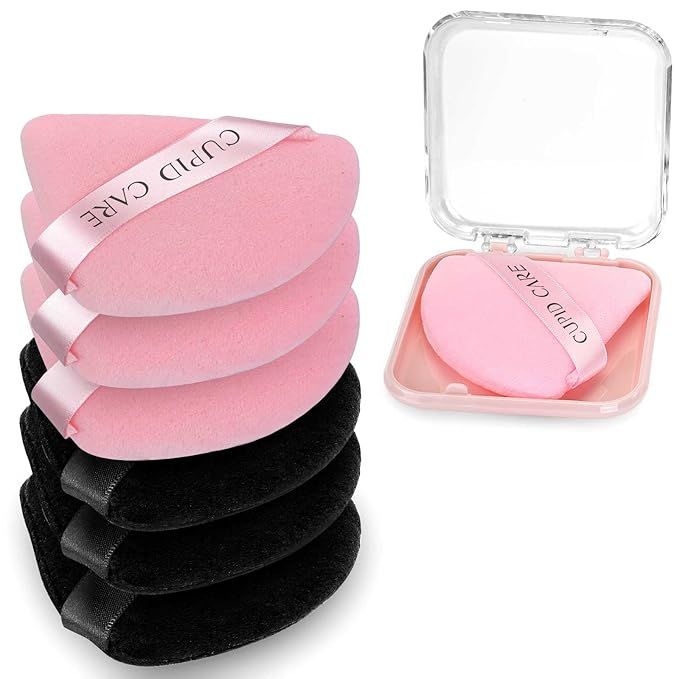 6 Pcs Triangle Powder Puff with 2 Travel Cases, Setting Powder Puffs for Face Powder and Foundati... | Amazon (US)