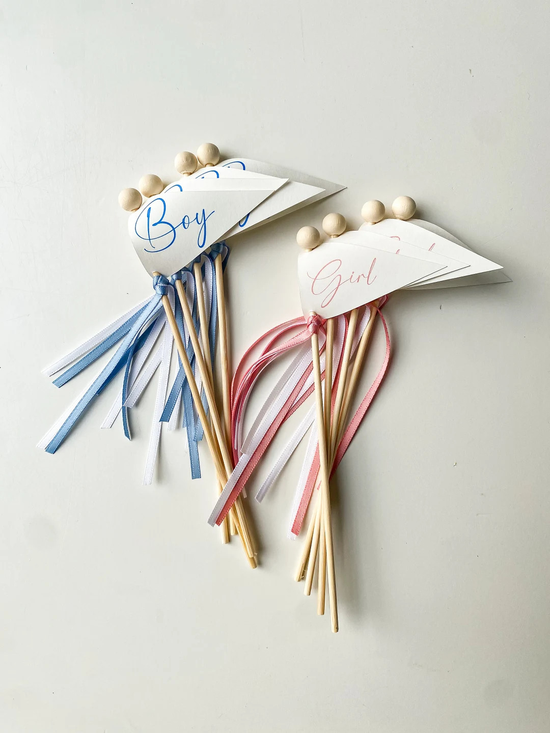 Gender Reveal Favor Flag Cupcake Toppers | Etsy (US)