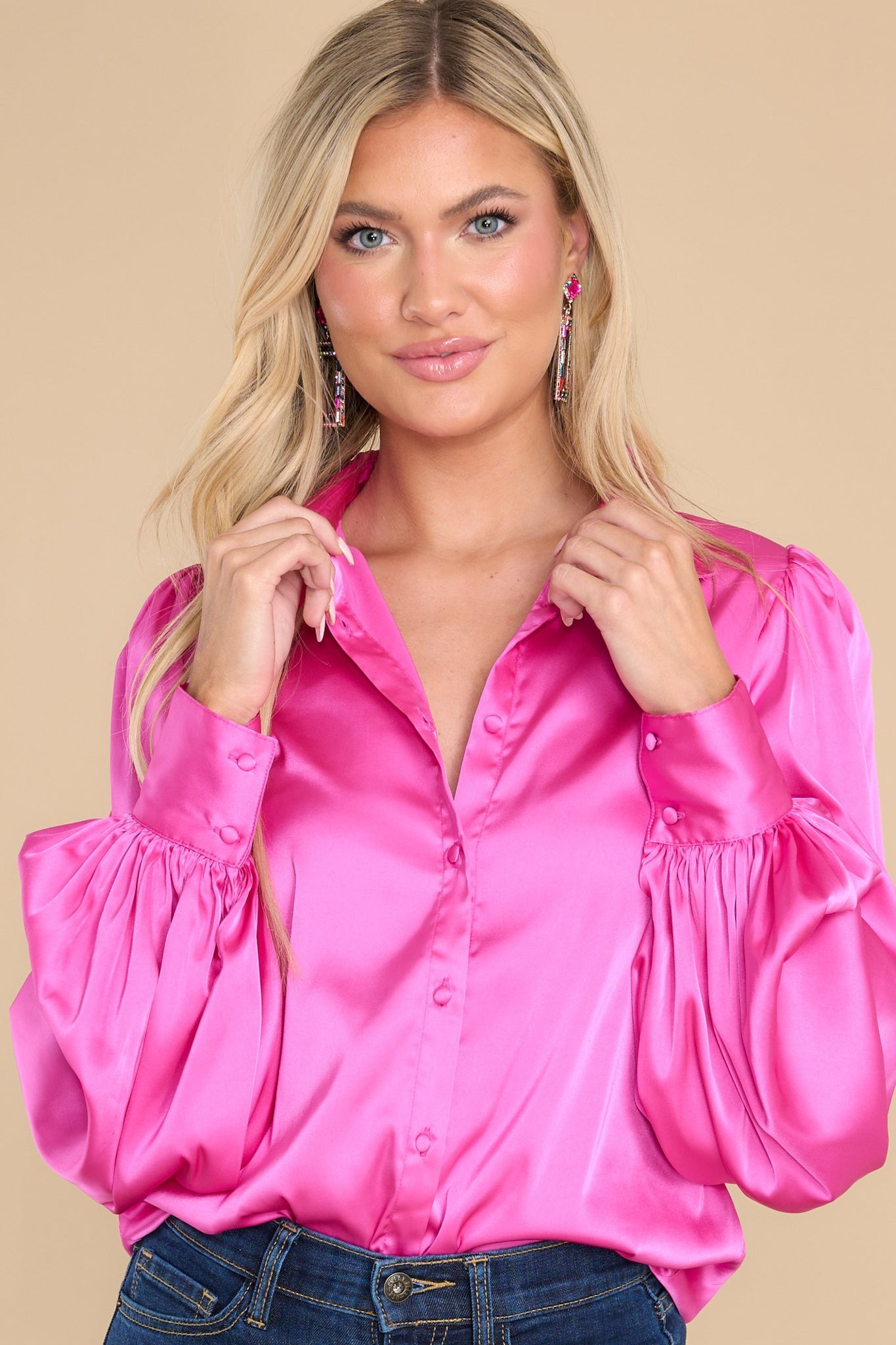 Blessed Events Hot Pink Top | Red Dress 