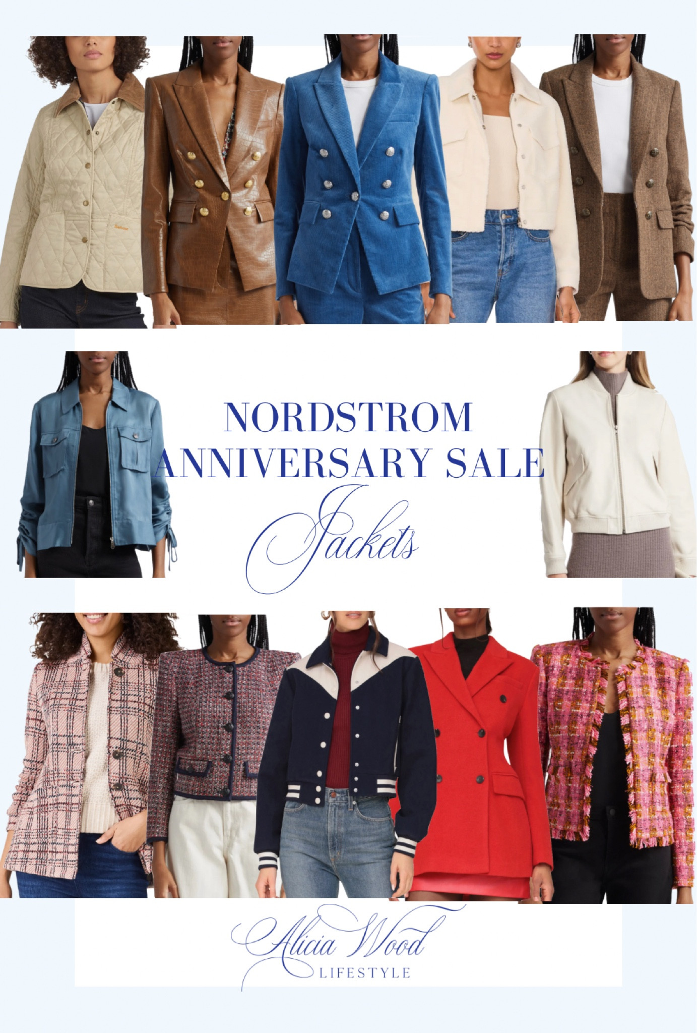 NORDSTROM ANNIVERSARY SALE 
JACKETS 

Veronica beard dickey jacket 
Faux shearling cropped jacket
Barbour quilted jacket
L’Agence tweed jacket 
Leather bomber 
Ruched sleeve denim jacket 
Red hourglass blazer
Plaid knit jacket
Veronica beard metallic tweed jacket 
Western bomber jacket 
Veronica beard cric effect blazer
Herringbone blazer 
#LTKSummerSales

#LTKOver40 #LTKxNSale #LTKStyleTip