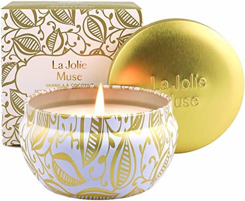 LA JOLIE MUSE Scented Candles Vanilla & Coconut Essential Oil Soy Wax Candles for Home Scented, B... | Amazon (US)