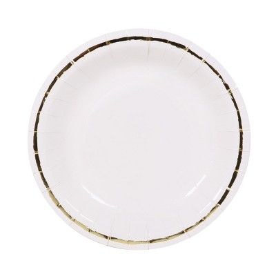 10ct Large Snack Plates White/Gold - Spritz™ | Target