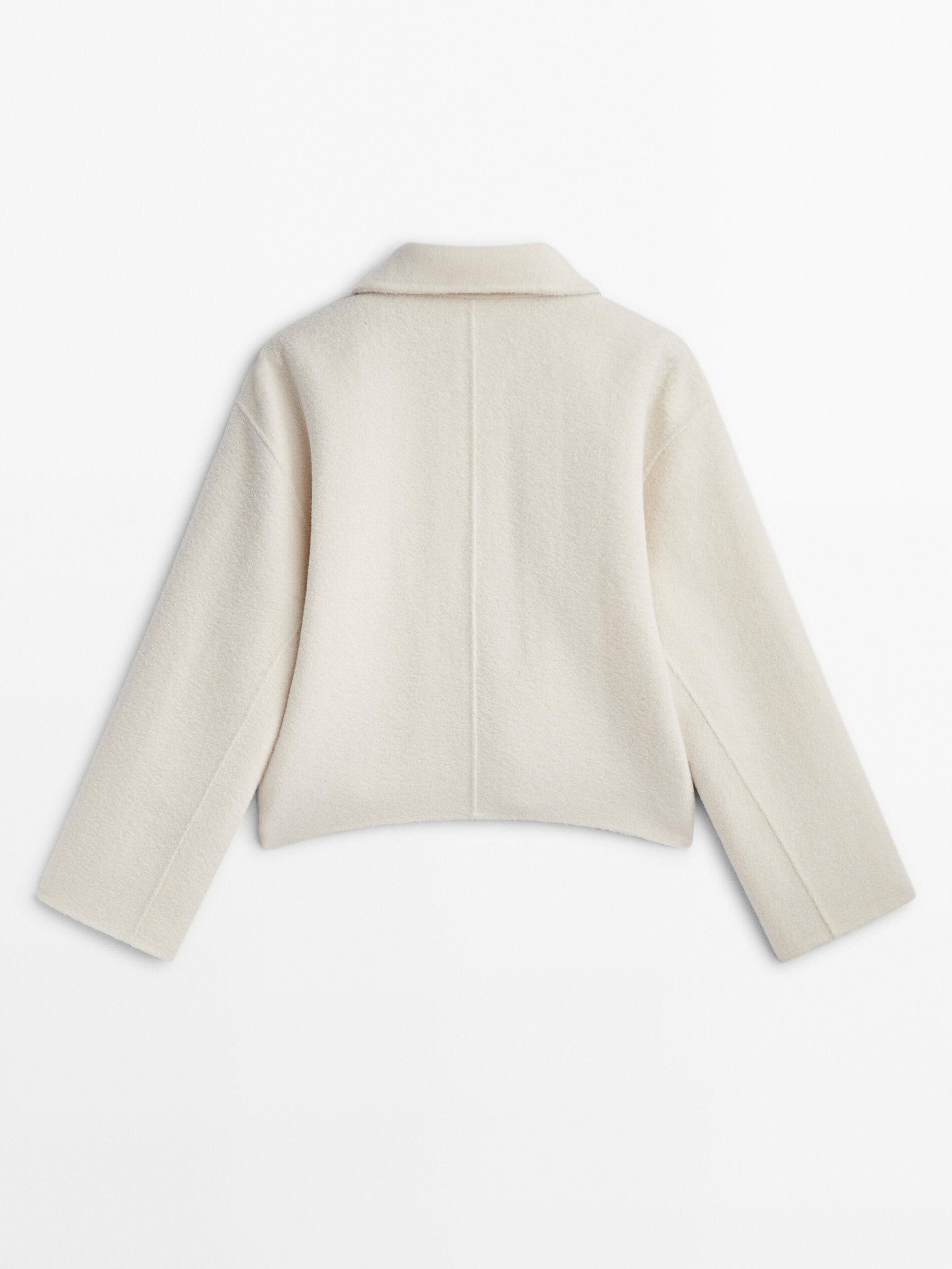 100% wool short jacket with zip | Massimo Dutti US