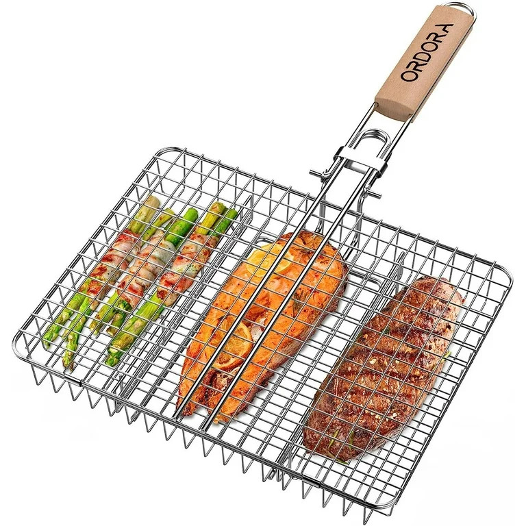 ORDORA Stainless Steel Non-Stick Grill Baskets for BBQ Fish Vegetables | Walmart (US)