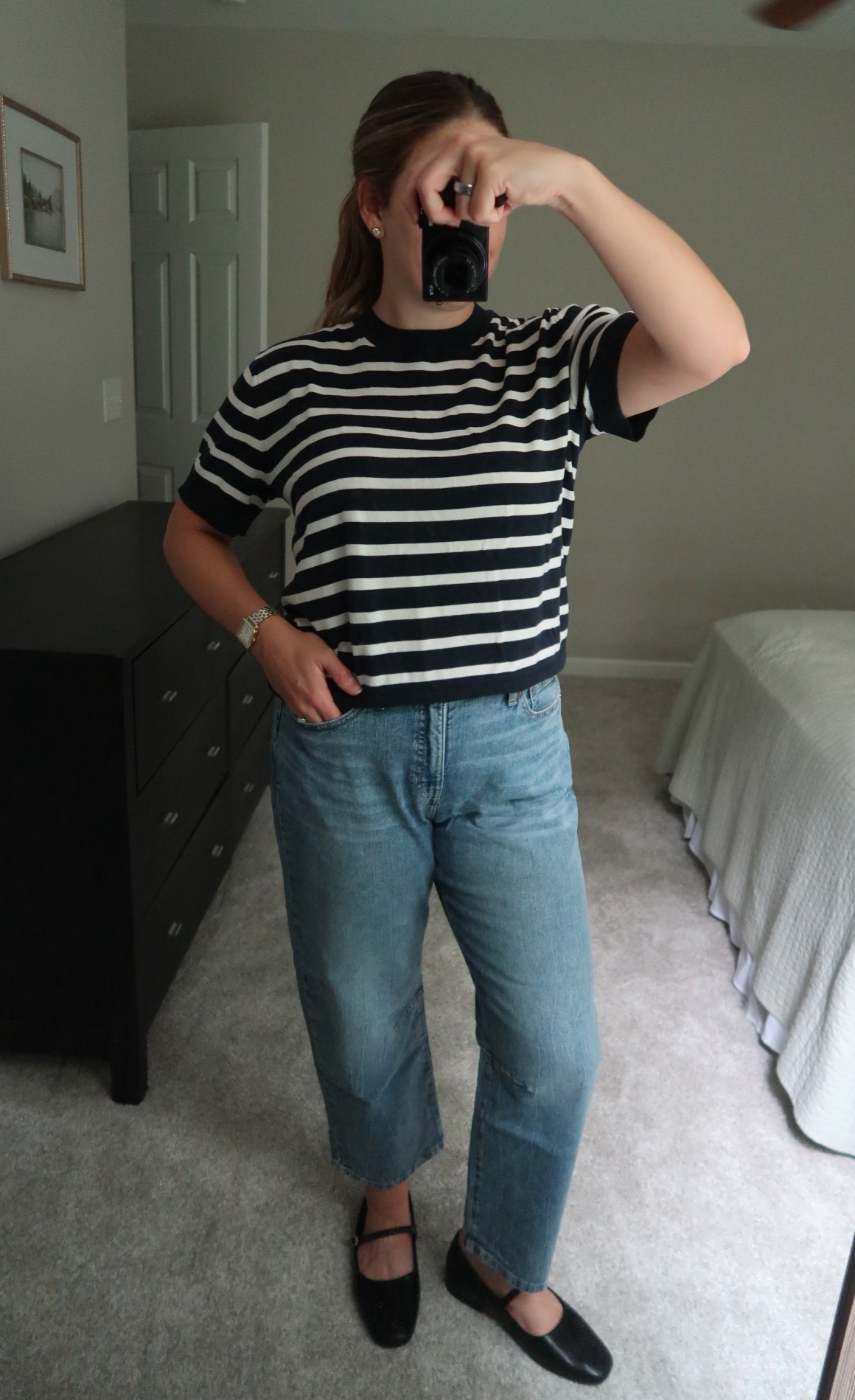 Building a capsule wardrobe postpartum of clothes that FIT from places I love! 

All on major, major sale from BR factory✨

#capsulewardrobe #falloutfit #classicoutfit #stripes #jeans 

#LTKSaleAlert #LTKFindsUnder50 #LTKMidsize