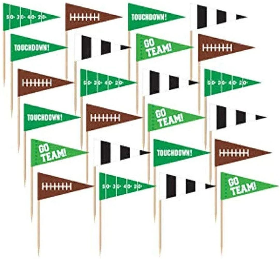 Football Flag Picks Assorted 2 5/8 X 2 36 - Etsy | Etsy (US)