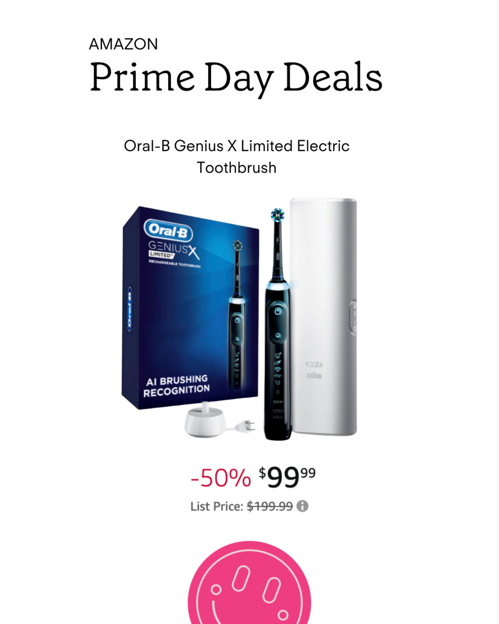 This Oral-B electric toothbrush of mine is on major sale for 50% off!! 

#LTKbeauty #LTKsalealert #LTKxPrime