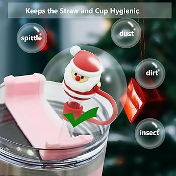 8PCS Christmas Straw Toppers for Stanley Cups,3D Santa Claus Xmas Tree Straw Cover Caps for Stanl... | Amazon (US)