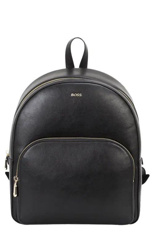 HUGO Numah Bonded Leather Backpack in Black at Nordstrom | Nordstrom
