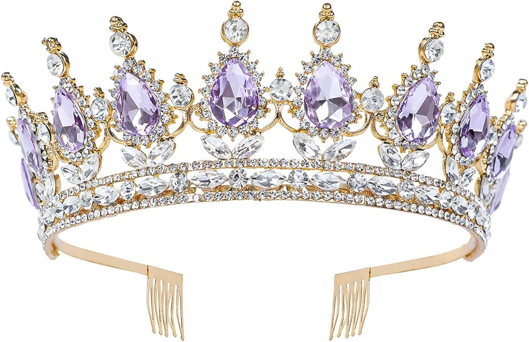 Tiara Crown for Women Crystal Queen Crowns Princess Tiaras with Comb Royal Crown for Wedding, Chr... | Amazon (US)