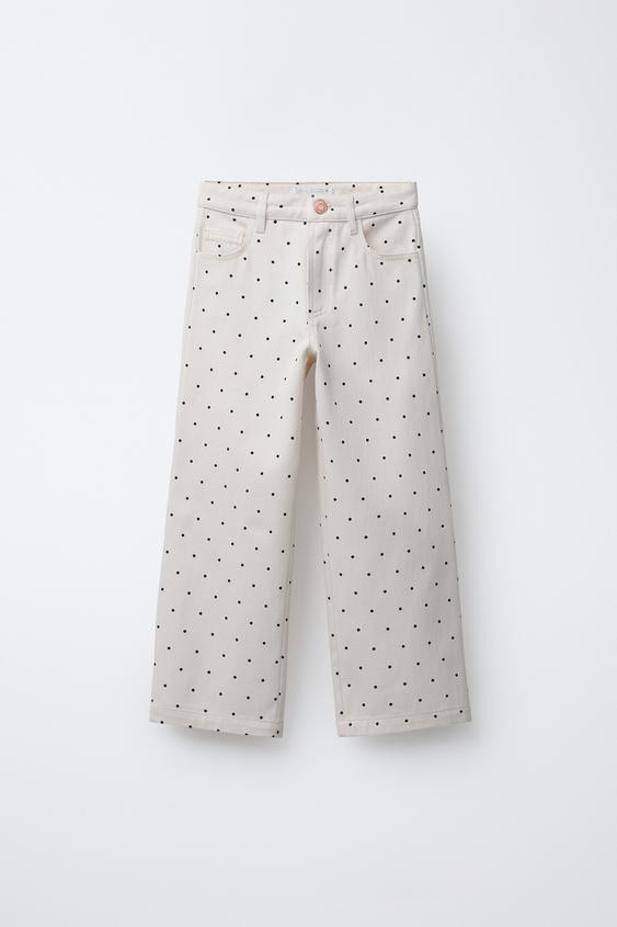 WIDE LEG POLKA DOT JEANS | Zara US