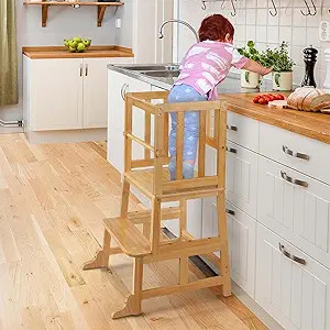 COSYLAND Kids Kitchen Step Stool，Toddler Standing Tower with CPC Certification, Removable Anti-... | Amazon (US)