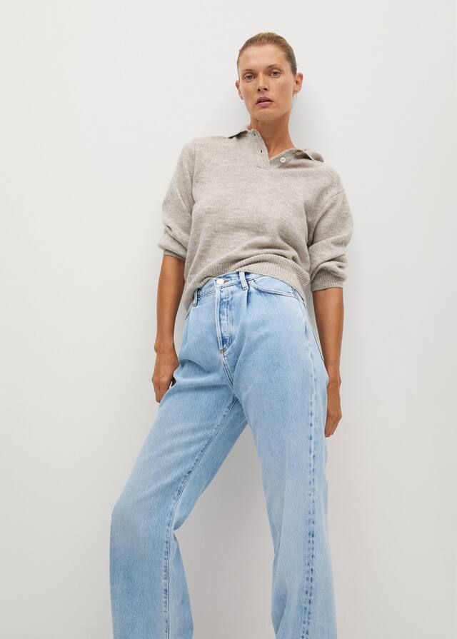 Wide-leg high-waist darst jeans | MANGO (US)