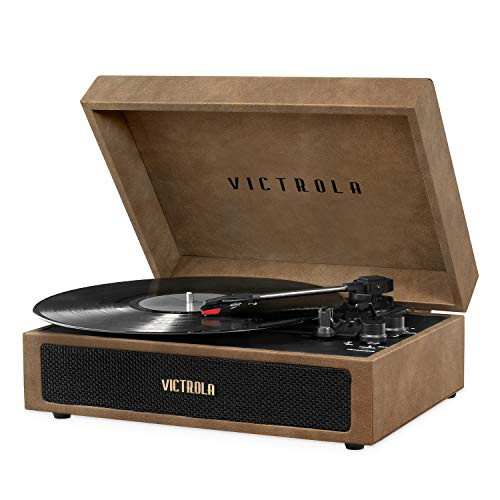 Victrola Parker Bluetooth Suitcase Record Player with 3-Speed Turntable, Lambskin Brown (VSC-580BT-L | Amazon (US)