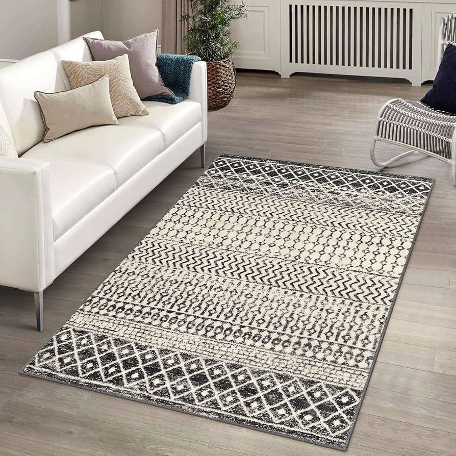 Nailttos 3x5 Rug for Living Room, Ultra Soft Non Slip Moroccan Washable Rug, Distressed Entry Rug... | Amazon (US)