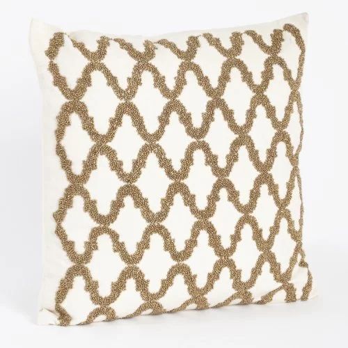 Moroccan Hand Beaded Design Down Filled Decorative Throw Pillow (Bronze) | Walmart (US)