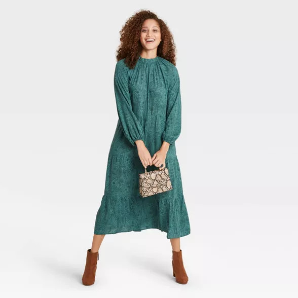 Women's Long Sleeve Tiered Dress - A New Day™ | Target