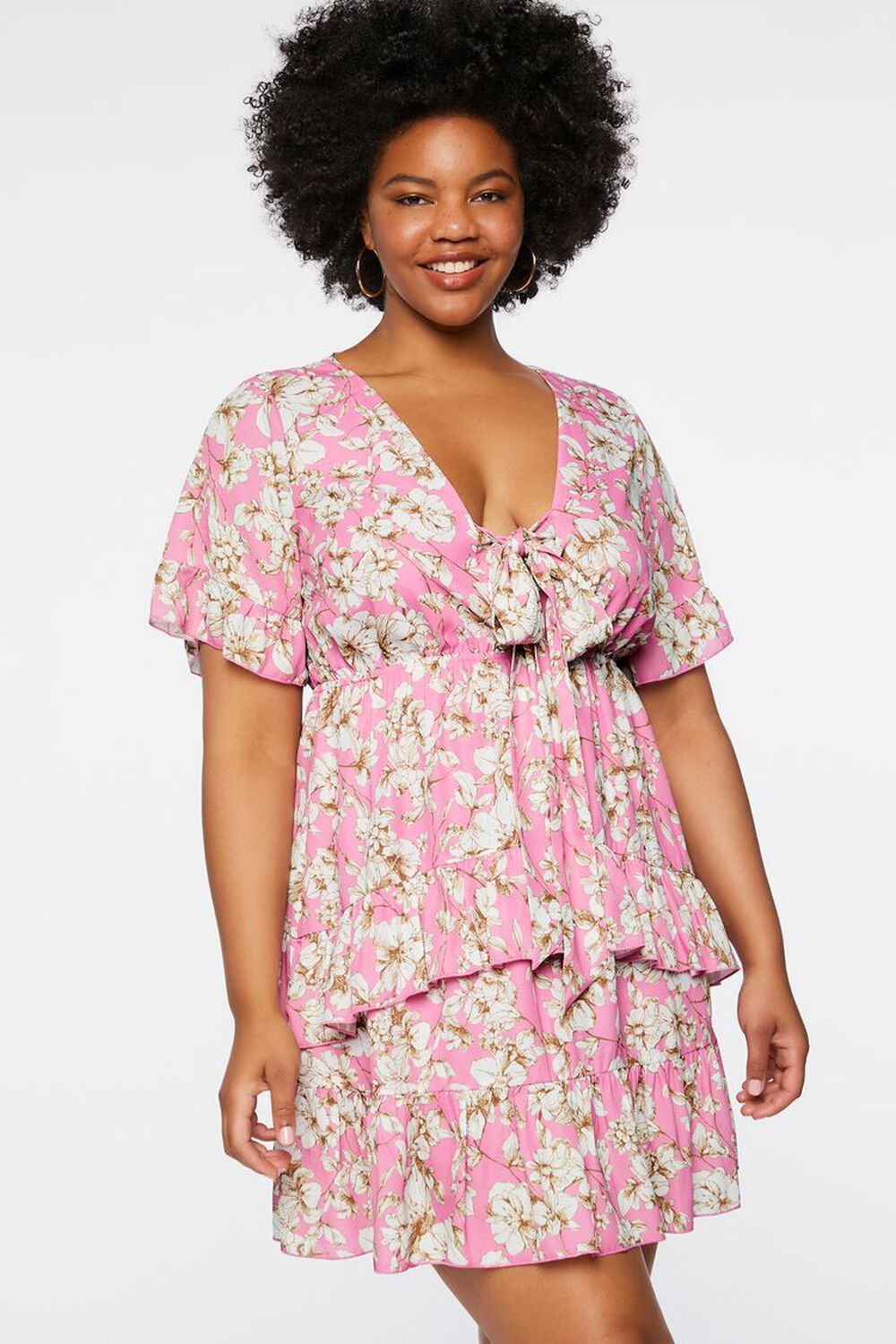 Plus Size Floral Print Flounce Dress | Forever 21 (US)