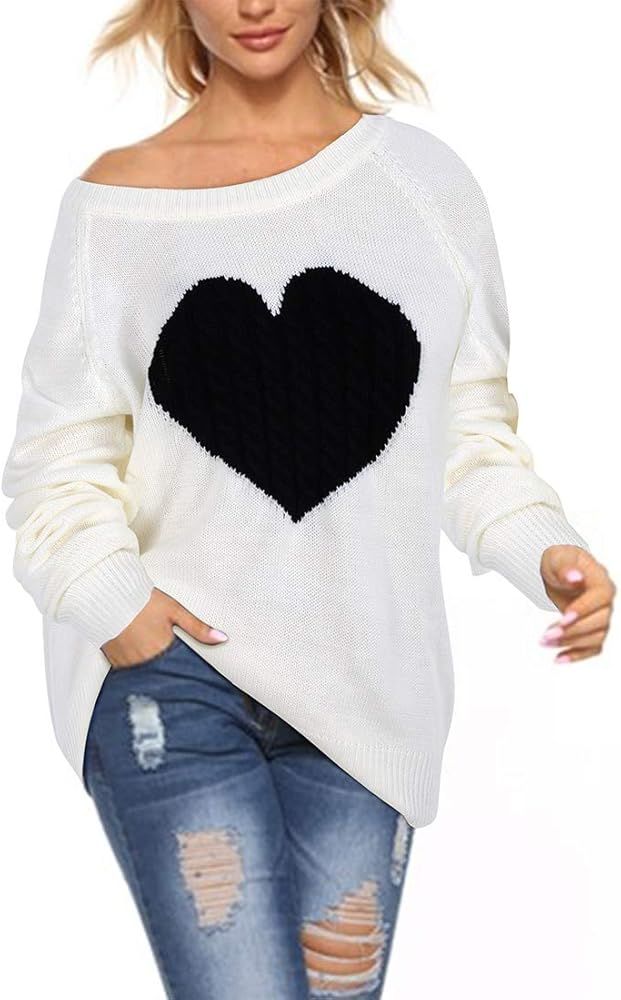 2021 Argyle Plaid/Cute Heart Pullover Sweater Premium High-Density-Stretch Knit Soft for Women/Teen  | Amazon (US)