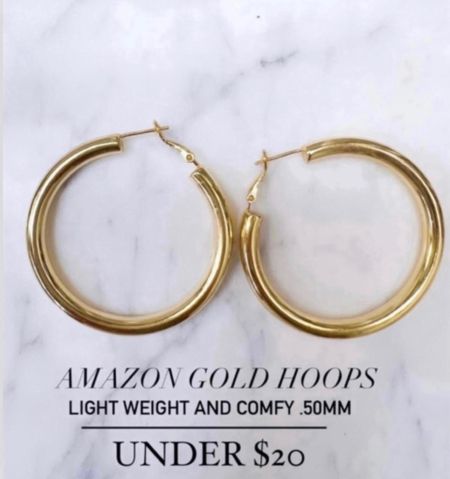 My favorite lightweight gold hoop earrings are restocked! Amazon accessories, gold hoops, hoop earrings, I love how lightweight these earrings are. I almost forget I’m wearing them. Perfect to throw on to pull any look together. These are the 50mm size. Amazon find, accessories, #LaidbackLuxeLife

Follow me for more fashion finds, beauty faves, lifestyle, home decor, sales and more! So glad you’re here!! XO, Karma

#LTKfindsunder50 #LTKstyletip