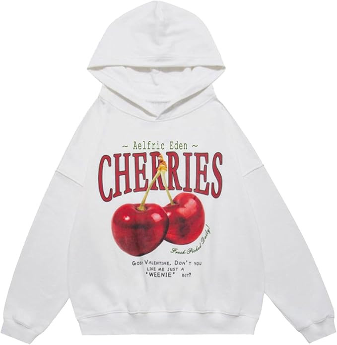 Aelfric Eden Cherry Graphic Hoodies Streetwear Hooded Sweatshirt Pullover Hip Hop Fashion Hoodies | Amazon (US)
