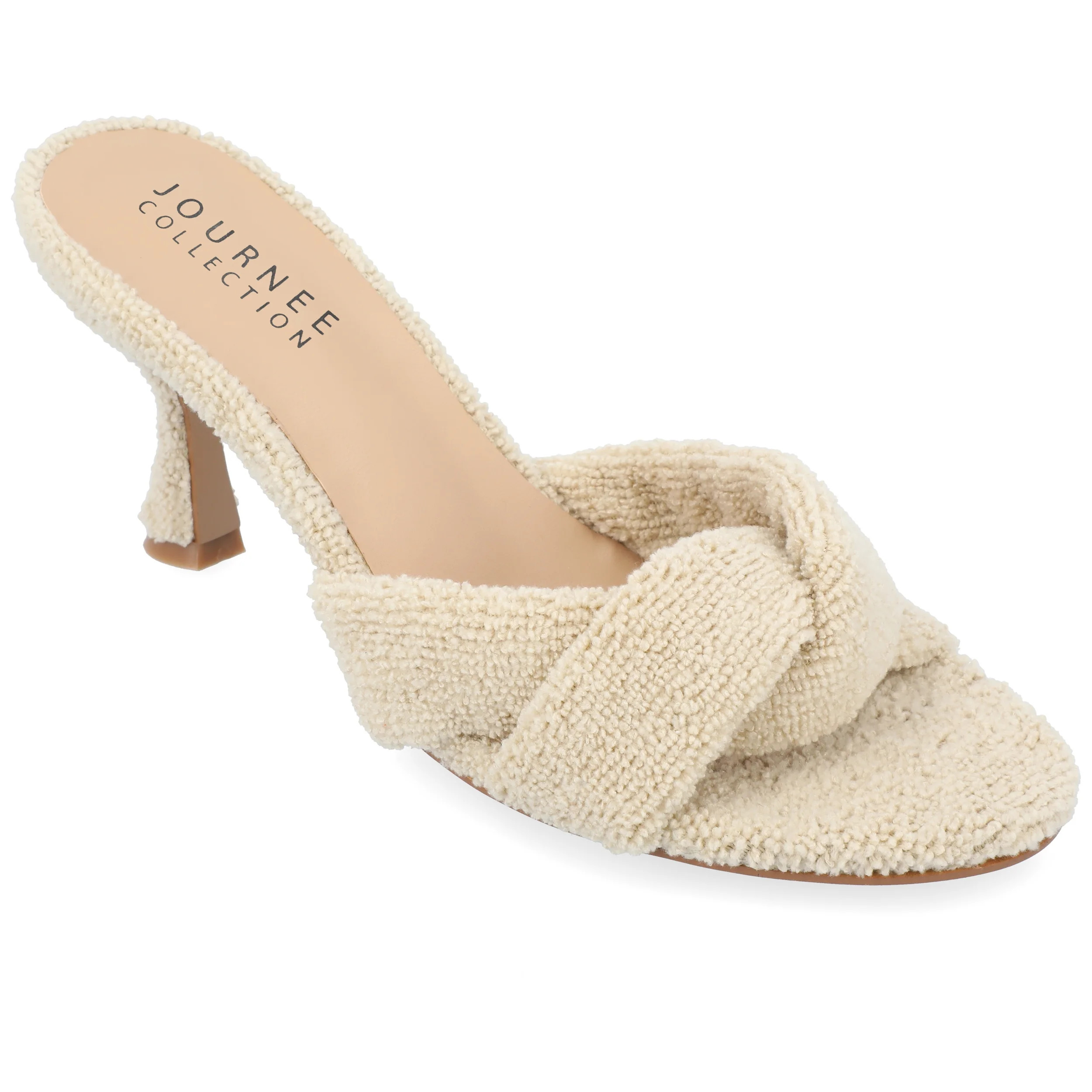 Journee Collection Womens Mannon Soft Terry Cloth Slip On Open Toe Pumps | Walmart (US)