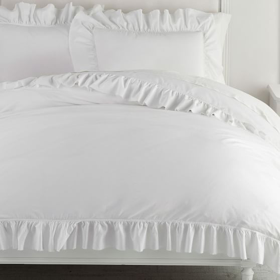 Washed Cotton Ruffle Organic Euro Sham | Pottery Barn Teen