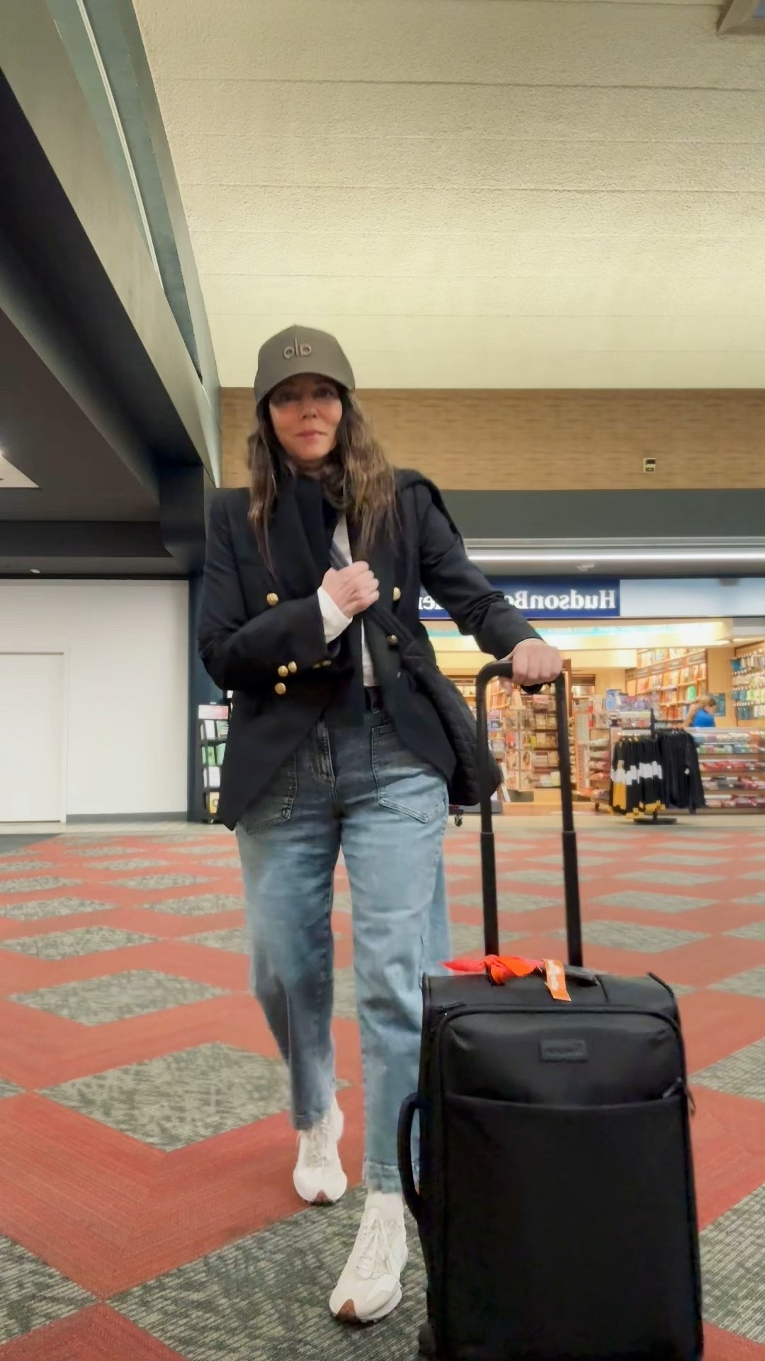 AIRPORT FIT 
Chic but still v comfy!! 
I found the lightest luggage ever- my checked bag weighs about 6.5 pounds and this carry on weighs only 5 pounds!
Best Cross body for travel with compartments by @mzwallace 
Ruti travel jeans and shirt, quince perfect blazer with stretch and a cashmere hoodie over my shoulder for another layer, my new balance sneaks are so comfy! 

#LTKdayinmylife #LTKFindsUnder100 #LTKTravel