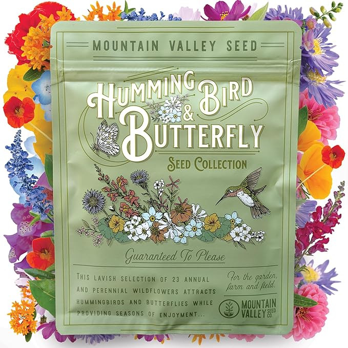 Wildflower Seeds Bulk, 2 Oz. 80,000+ Seeds – Butterfly & Hummingbird Mix with 23 Non-GMO Variet... | Amazon (US)