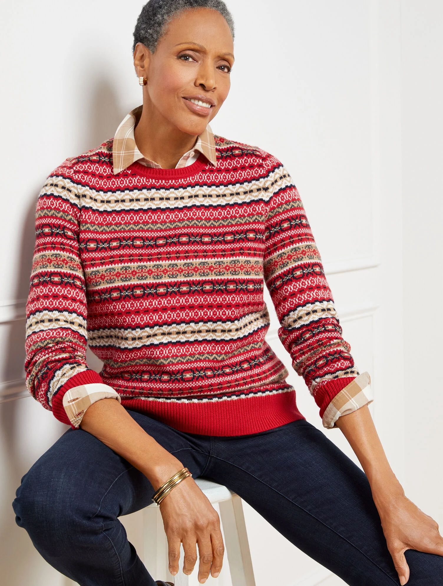Colorful Fair Isle Crewneck Sweater | Talbots
