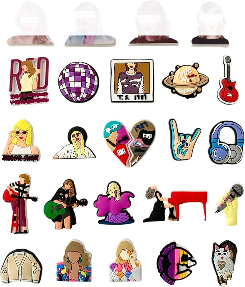 25Pcs Singer Shoe Charms for Girls,TS Merch Suitable for Kids and Teens Adults Party Gifts | Amazon (US)