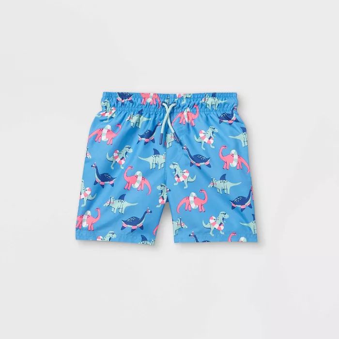 Toddler Boys' Dino Print Swim Trunks - Cat & Jack™ Blue | Target