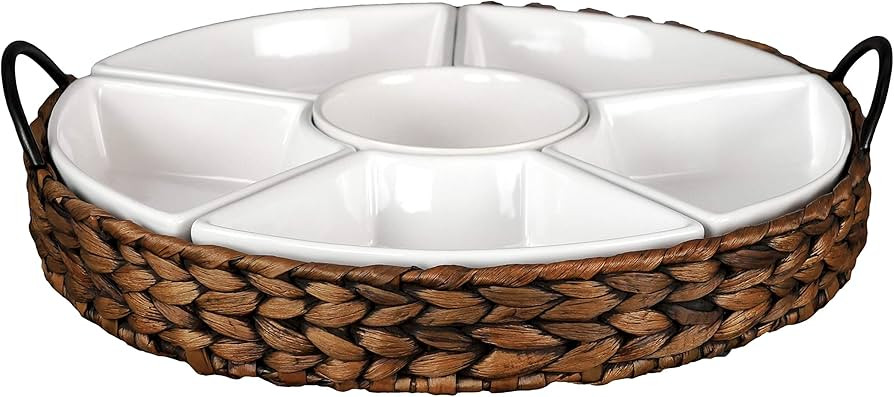 Serving Tray and Serving Dishes, RANDEFURN 7-Set Gold Platters for Parties,15.5 x 15.5 inches, Di... | Amazon (US)