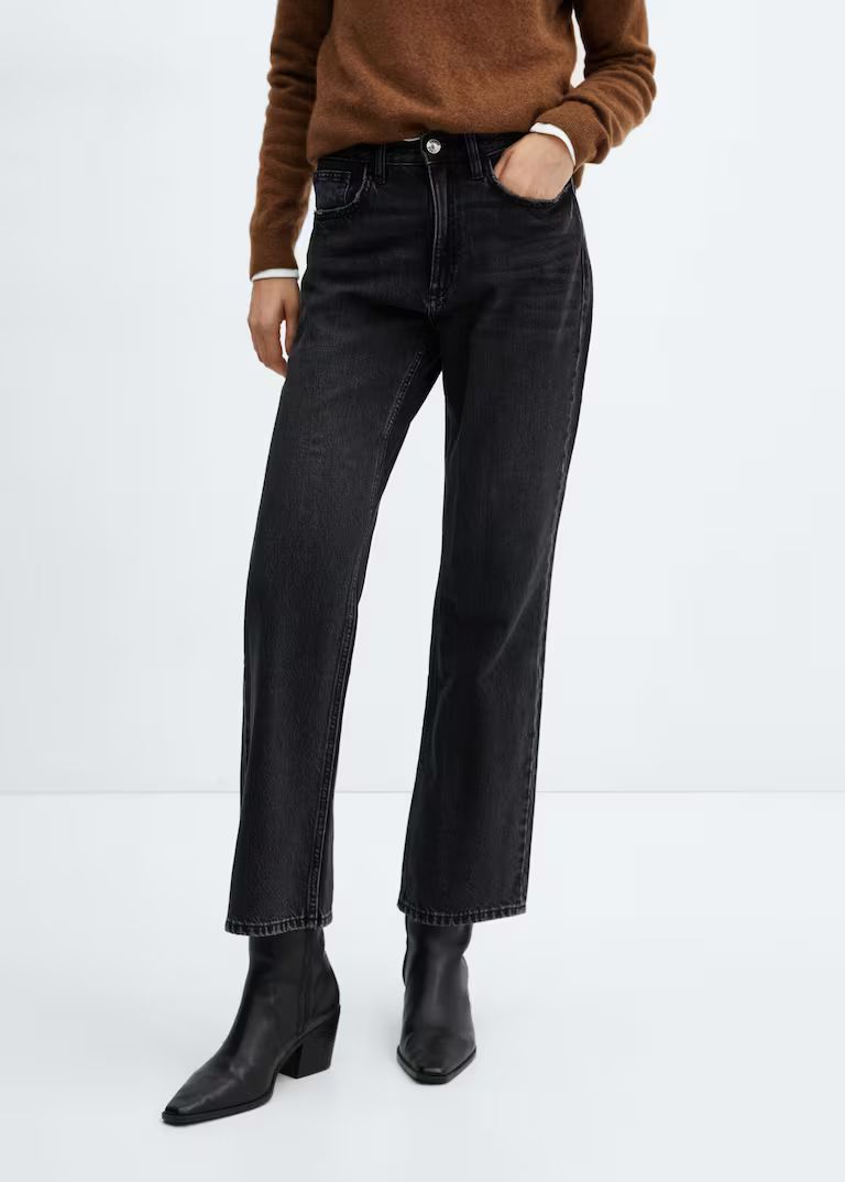 Mid-rise straight jeans | MANGO (UK)