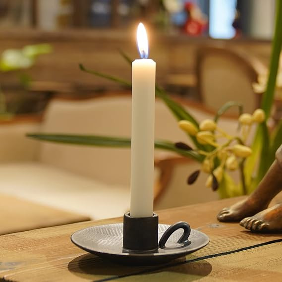 Candle Stick Candle Holder Porcelain - Charcoal Gray Candlestick Holder Farmhouse Decor for Home ... | Amazon (US)