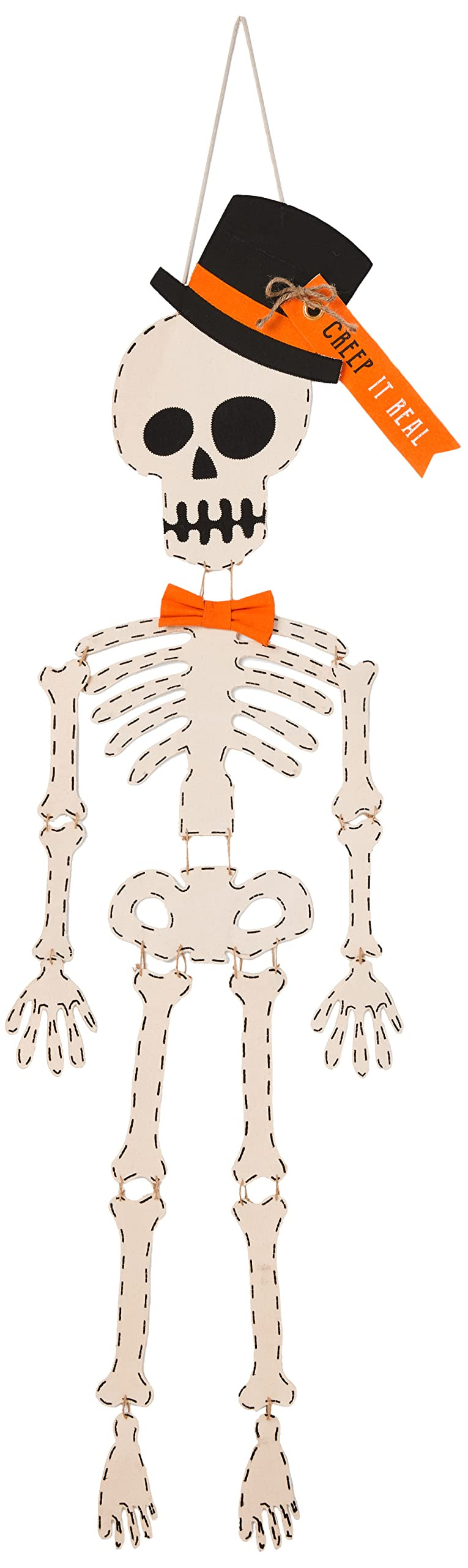 Mud Pie Skeleton Halloween Door Hanger, 65", White (40060032T) | Amazon (US)