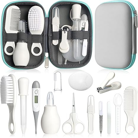Baby Grooming Kit, Infant Safety Care Set with Hair Brush Comb Nail Clipper Nasal Aspirator,Baby ... | Amazon (US)